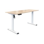 Meja kerja single  dengan fitur naik-turun  (height-adjustable desk).
